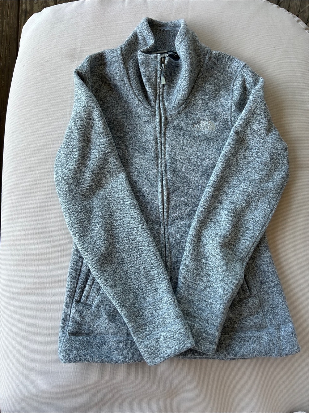 The North Face Heather Gray Full-Zip Fleece Jacket
